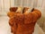 Velvet Burnt Orange Round Sofa, with tassels.