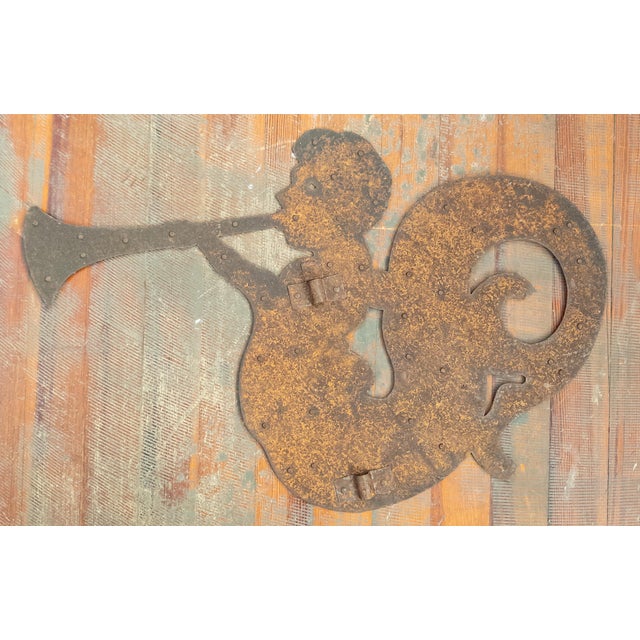 Early 20th Century Primitive Folk Art Sheet Metal Weathervane of Triton For Sale - Image 9 of 15