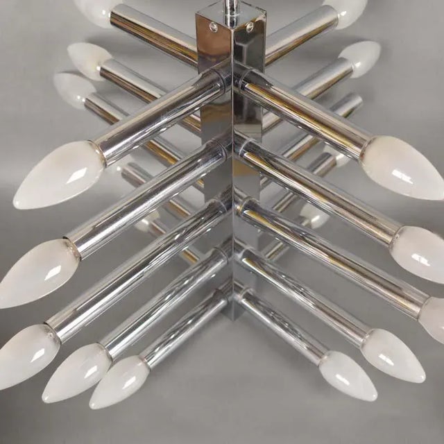 Chrome Plating and Metal Ceiling Lamp, 1960s For Sale - Image 3 of 9