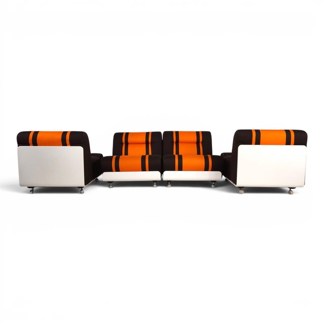 Brown Space Age Concha Modular 4-Seater Sofa by Jo Otterpohl for Cor, 1970, Set of 4 For Sale - Image 8 of 18