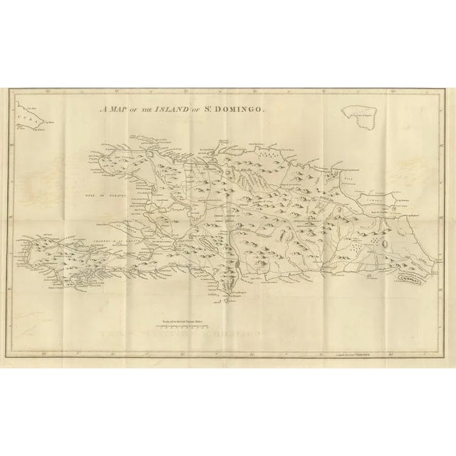 This antique map is titled “A Map of the Island of St. Domingo” and dates from circa 1793. It depicts the entire island of...