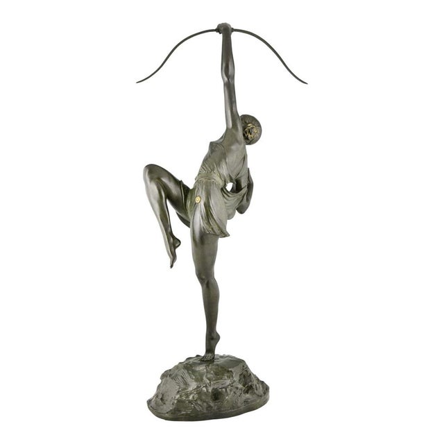 Pierre Le Faguays, Art Deco Diana with Bow, 1925, Bronze For Sale - Image 4 of 12