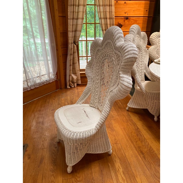 Victorian Style Wicker Dining Table and Six Chairs by Michael Carlson