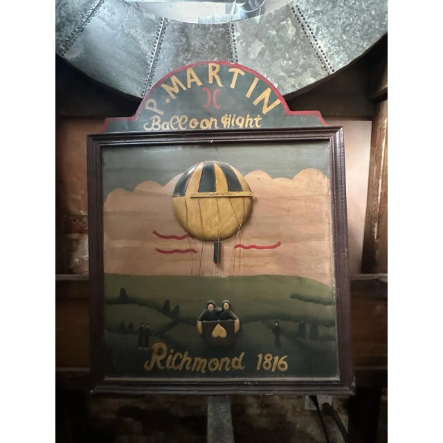 Antique Hand-Painted Wooden Panel by P. Martin Baee, Circa 1816 | Framed Folk Art Wall Decor Own a remarkable piece of...