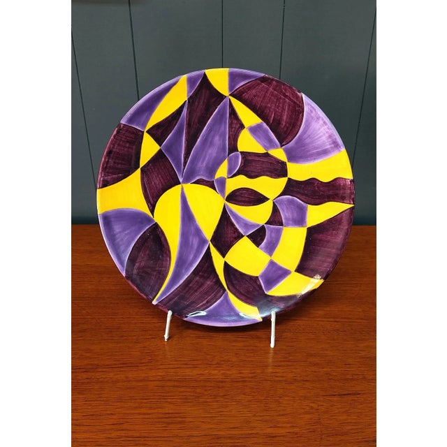 Futurist Dish by Mario Guido Dalmonte for Ceramica Gatti Faenza, Italy, 1980s For Sale - Image 3 of 8