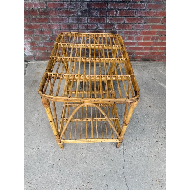 Vintage Italian Riviera Tito Angoli Style Bamboo and Rattan Coffee / Side Table For Sale In Mobile - Image 6 of 11
