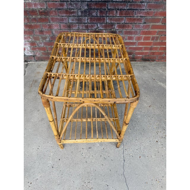 Vintage Tito Angoli Style Bamboo and Rattan Coffee / Side Table For Sale In Mobile - Image 6 of 11