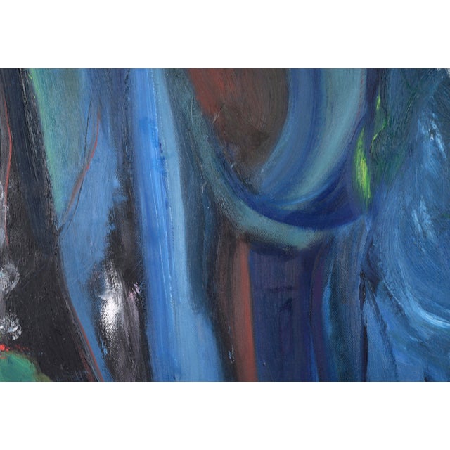 Vertical Abstract With Blue and Green by Catherine Freethy For Sale - Image 4 of 11