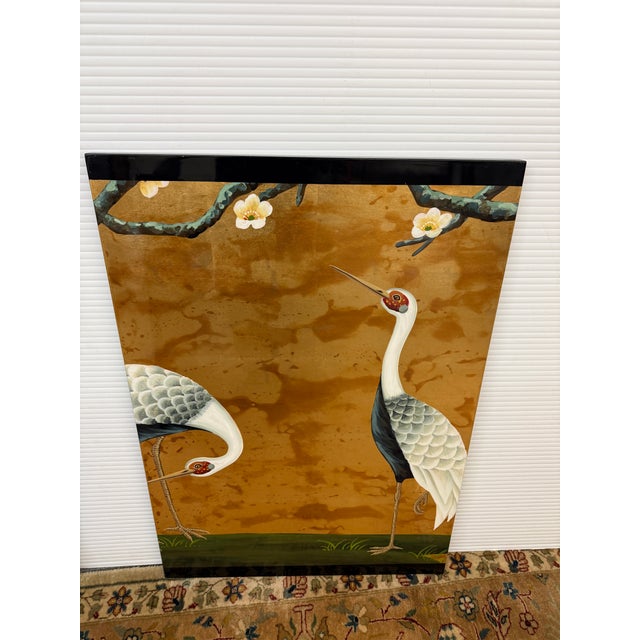 Japanese Cranes by a Stream, Quadriptych For Sale - Image 9 of 12