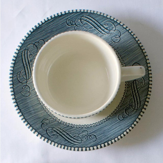 Mid 20th Century Currier & Ives Cups and Saucers Set- 6 Pieces For Sale In Los Angeles - Image 6 of 8