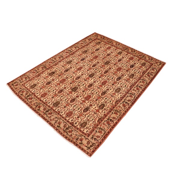 Shabby Chic Bohemien Ziegler Beige Taupe Hand-Knotted Wool Rug - 7'9'' X 10'5'' For Sale - Image 3 of 8