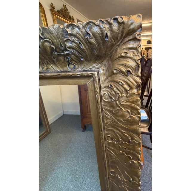 Gilded Acanthus Leaf Mirror, Gesso Carved, Wall Mirror, Circa 1980 For Sale In Indianapolis - Image 6 of 9