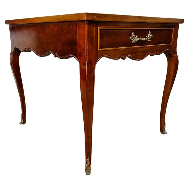 1970s High-Shine French Provincial-Style Inlaid Mahogany Side Tables by Sherrill Furniture - A Pair For Sale - Image 14 of 18