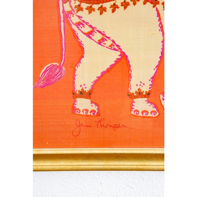 Framed Silk Scarf Jim Thompson Pink / Red / White Gold Frame