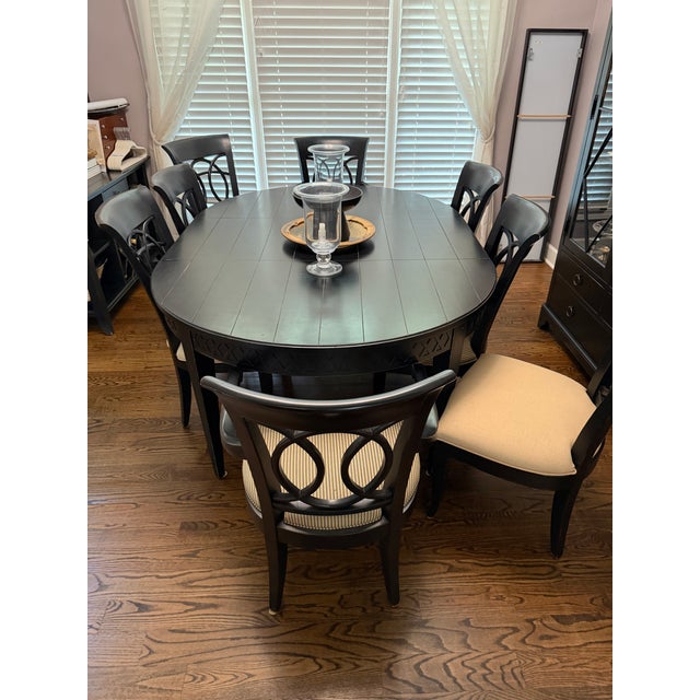 Century Furniture Black Table and 9 Chairs For Sale In Charlotte - Image 6 of 18