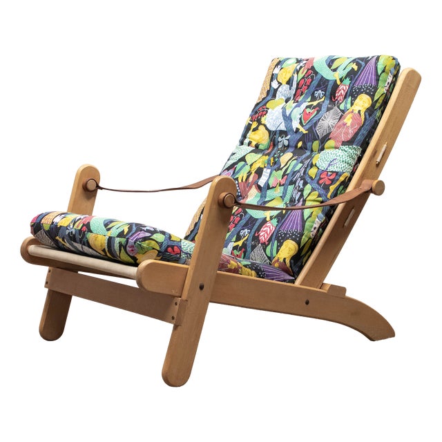 Vintage Folding Lounge Chair in Oak by Ake Fribytter and Stig Lindberg, 1970s For Sale