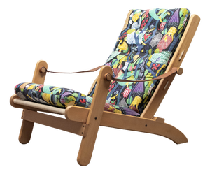 Vintage Folding Lounge Chair in Oak by Ake Fribytter and Stig Lindberg, 1970s