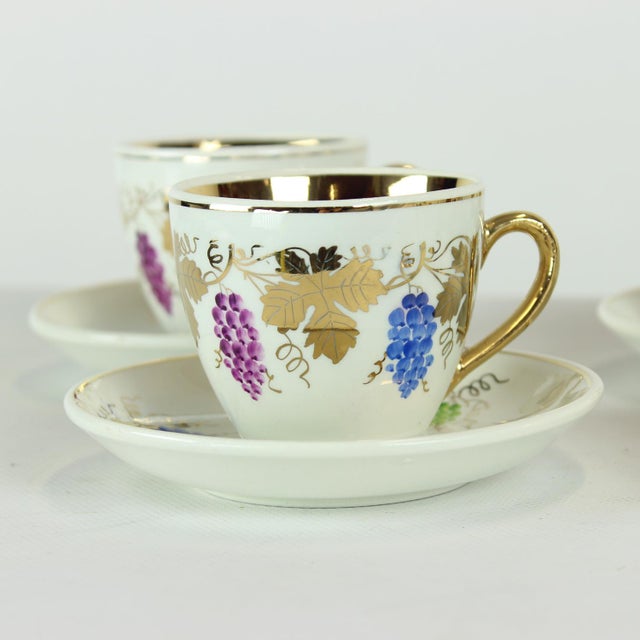 Porcelain Coffee or Tea Cups by Ditmar Urbach, 1940s, Set of 6 For Sale - Image 4 of 9