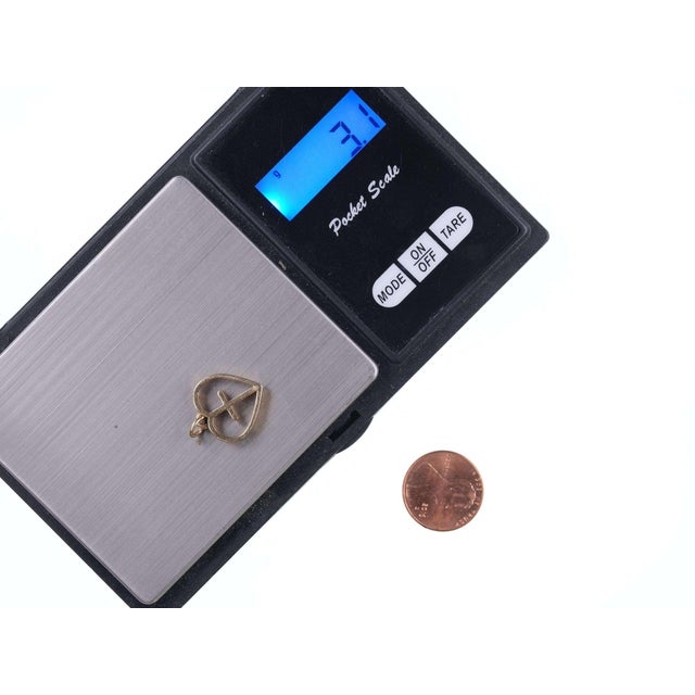 Metal Retired James Avery 14k gold I Love Jesus Cross in Heart charm For Sale - Image 7 of 7