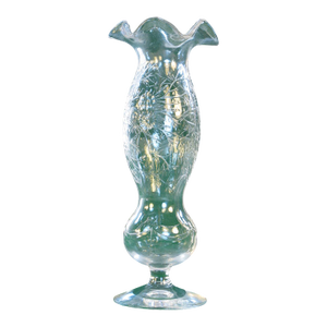 Antique Vase Webb Engraved Cut Glass Art Nouveau 1850-1899