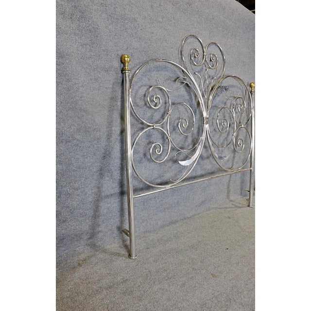 Louis XV Style Custom-Made Steel and Brass King Size Headboard Vesey Style For Sale - Image 10 of 10