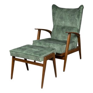 Set of Mid-Century Antimott Recliner and Footstool from Knoll Inc. / Knoll International, 1960s For Sale