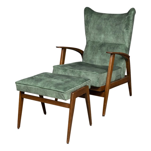 Set of Mid-Century Antimott Recliner and Footstool from Knoll Inc. / Knoll International, 1960s For Sale