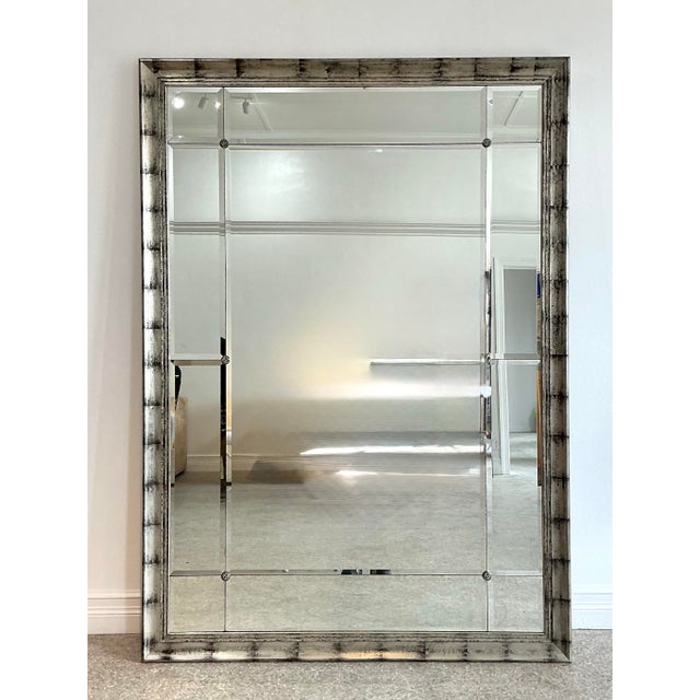 Vintage Monumental Sliver Leaf Floor Mirror For Sale - Image 12 of 12