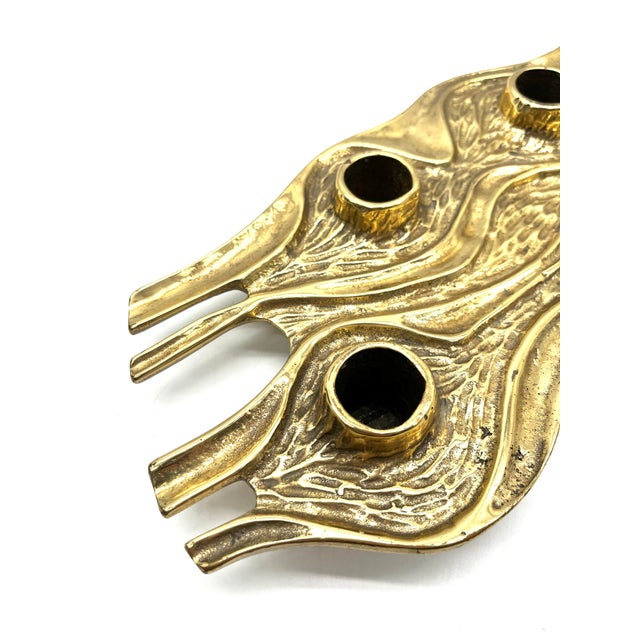Metal Sculptural Brutalist Four-Flame Candlestick by Antonella Caprio Saviato, Italy, 1960s For Sale - Image 7 of 16