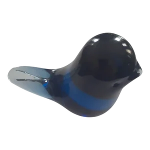 1970s Wedgwood England Aqua Blue Art Glass Bird Figurine
