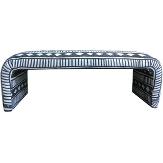 Karl Springer African Mud Cloth Waterfall Bench For Sale