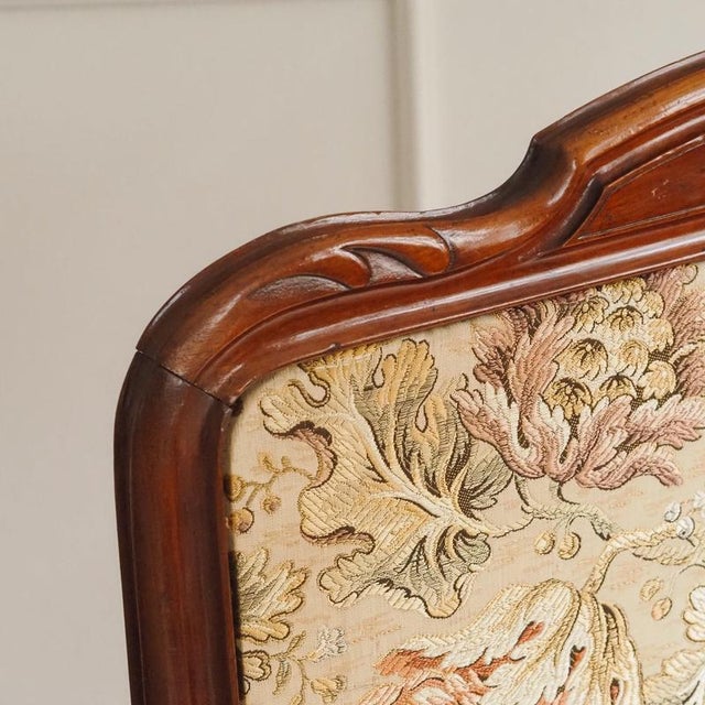 Historicism Mahogany Fireplace Screen with Fabric Covering For Sale - Image 4 of 13