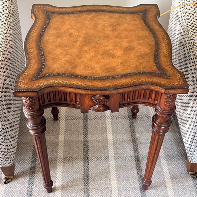 Maitland Smith Leather Top Table For Sale - Image 9 of 12
