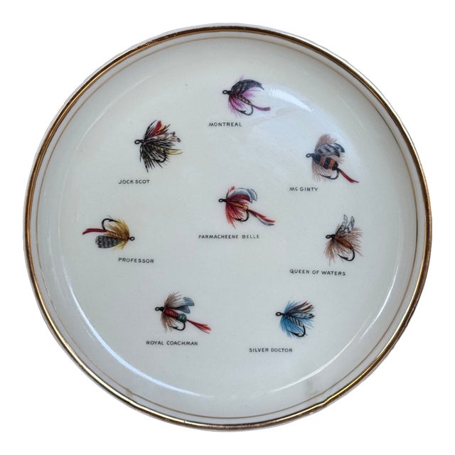 LastCHANCE!Vintage Fly Fishing Motif Wall Plate For Sale