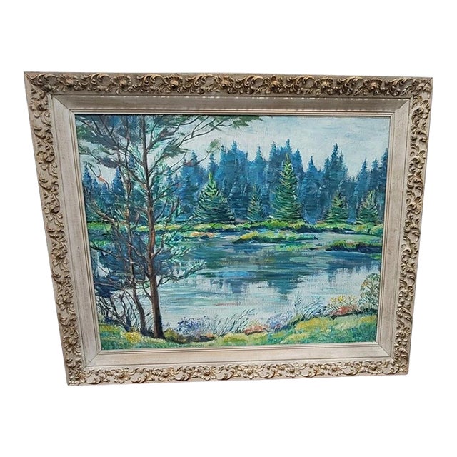 1960s Ann Ruge Post Impressionist Landscape Painting Wall Art, Framed For Sale