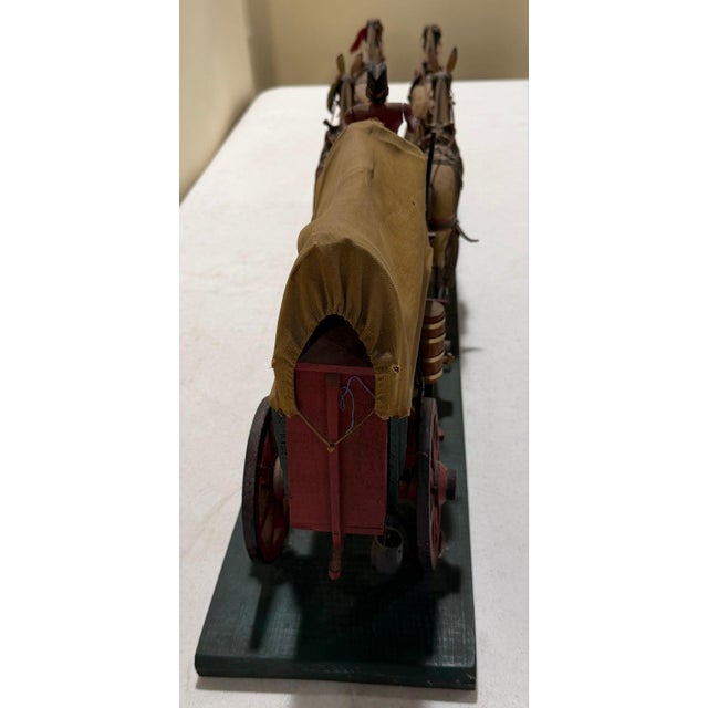 19thc Folky Covered Wagon With Four Horses For Sale - Image 4 of 8