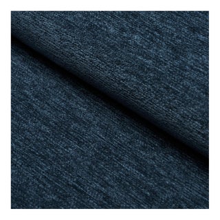 Sample - Schumacher Corbin Performance Chenille Fabric In Navy For Sale