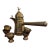 Mid 20th Century Turkish Etched Brass Coffee Pot With Long Handle and Cups - Set of 6 For Sale