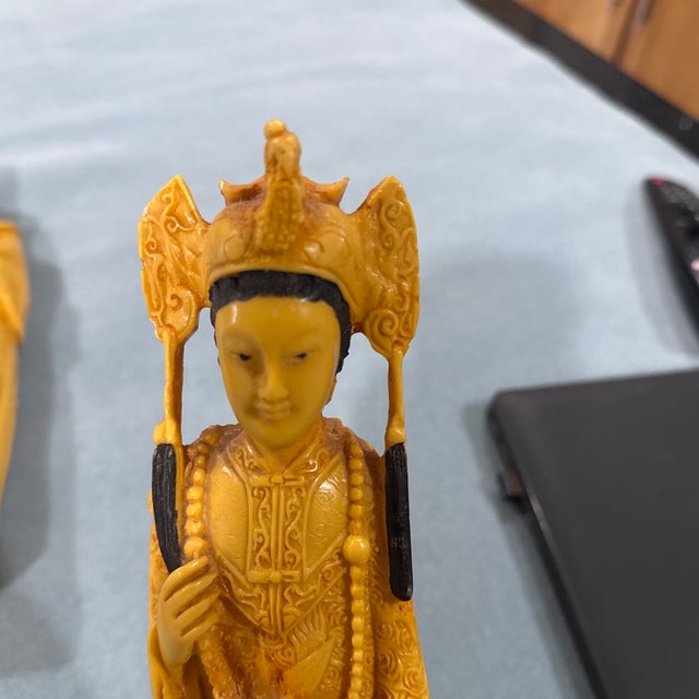 Goldenrod Emperors and Empress Figurines For Sale - Image 8 of 12