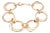 14k Yellow Gold Multi Circle 1 Inch Wide Link Bracelet For Sale