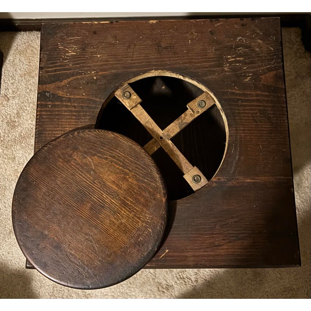 Antique Solid Cherrywood Empire Side Table W/Spinner Top. For Sale In Lexington, KY - Image 6 of 12