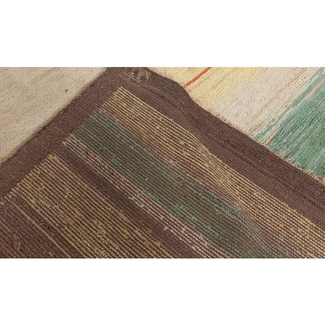 Doris Leslie Blau Vintage Scandinavian Geometric Light Beige Carpet Pile For Sale - Image 4 of 9