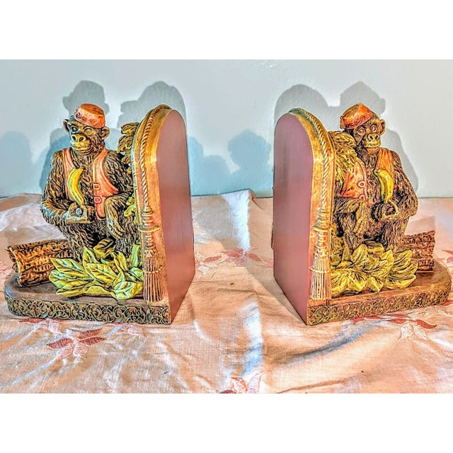 Vintage Gorilla Bellhop Bookends - A Pair For Sale - Image 4 of 4