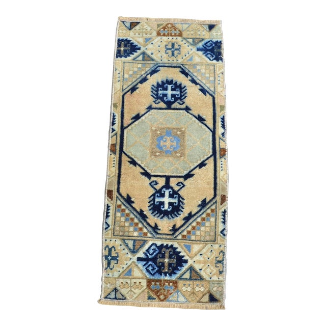 Geometric Designer Wool Vintage Rug For Sale