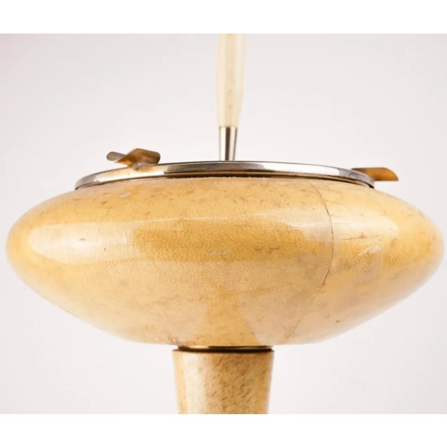 Mid-Century Modern 1960s Aldo Tura Parchment Ashtray With Brass Details For Sale - Image 3 of 5