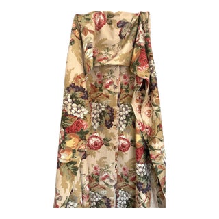 Vintage Thomasville Floral Vallance & 2 Panel Drape Set For Sale