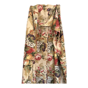 Vintage Thomasville Floral Vallance & 2 Panel Drape Set