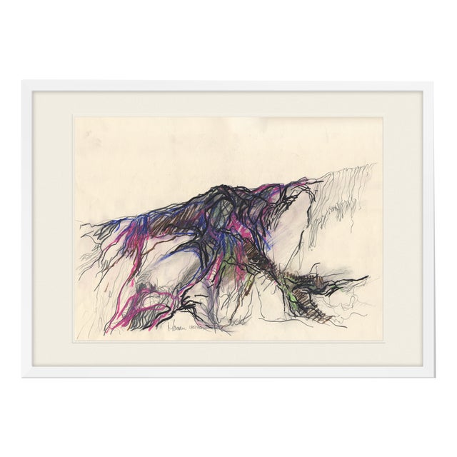 J. Hornan, Landscape, 1970s, Mixed Media on Paper For Sale