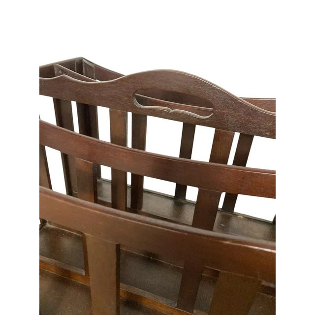 Brown Antique Mahogany Canterbury Magazine Rack, 1900 For Sale - Image 8 of 9