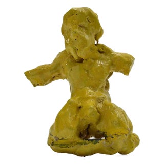 Sirio Pellegrini, Figure in Yellow, Terracotta Sculpture, 1960s For Sale